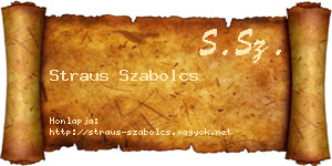 Straus Szabolcs névjegykártya